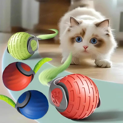 Smart Cat Toys Ball Automatic Interactive Pet Electric Rolling Teaser USB Rechargeable Kitty Moving Bouncing Ball Christmas Gift