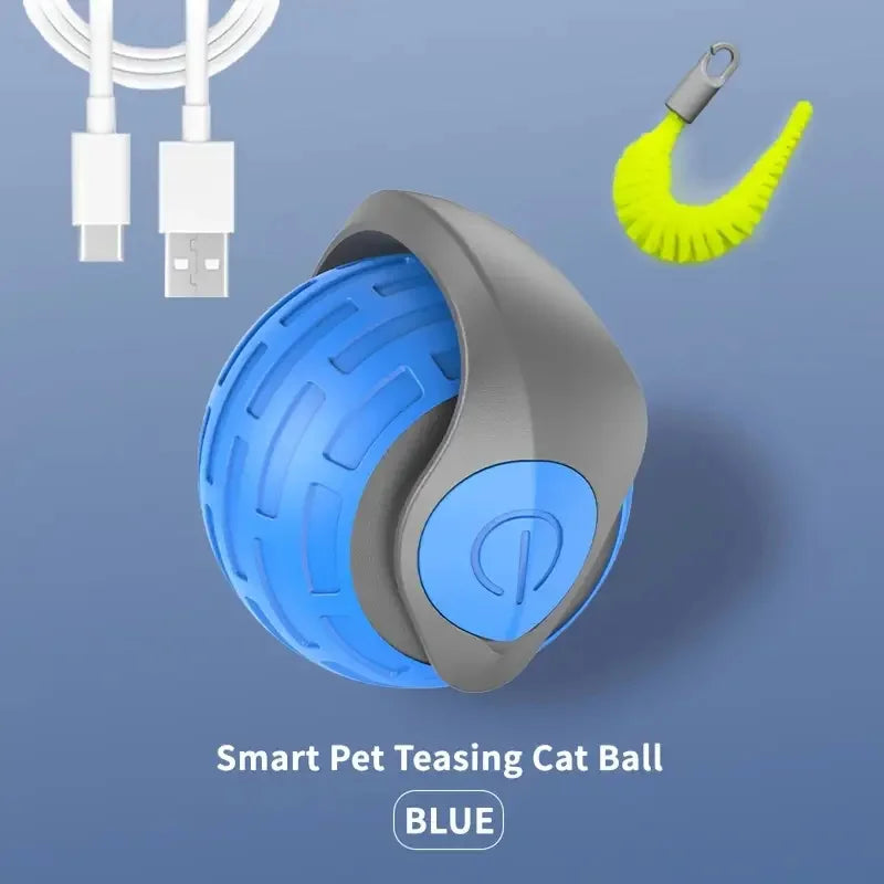 Smart Cat Toys Ball Automatic Interactive Pet Electric Rolling Teaser USB Rechargeable Kitty Moving Bouncing Ball Christmas Gift