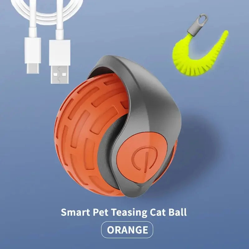 Smart Cat Toys Ball Automatic Interactive Pet Electric Rolling Teaser USB Rechargeable Kitty Moving Bouncing Ball Christmas Gift