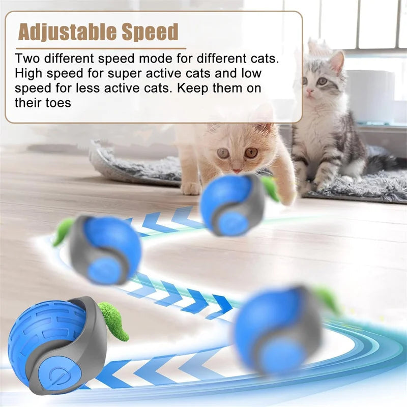 Smart Cat Toys Ball Automatic Interactive Pet Electric Rolling Teaser USB Rechargeable Kitty Moving Bouncing Ball Christmas Gift